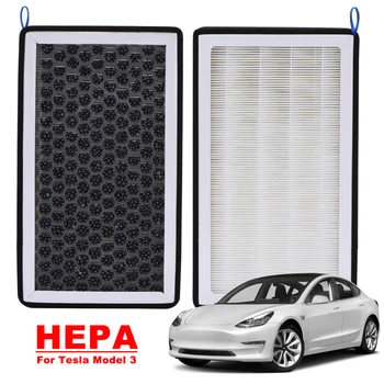 Tesla Modeli 3 Model Y HEPA Aktif Karbon Hava Filtresi Otomatik Klima Filtresi Elemanı Değiştirme Kiti Kabin Hava Filtreleri