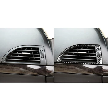2 adet Karbon Fiber Araba Dashboard Hava Firar Trim Sticker İç Kalıp Çıkartması BMW 6 Serisi İçin E63 E64 650i 645Ci M6 2004-10