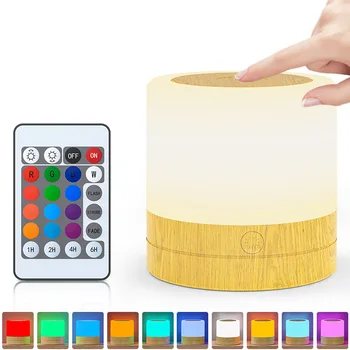 Renk Değiştirme Masa Lambası Yatak Odası Başucu Lambası Dokunmatik Gece Lambası RGB Uzaktan Kısılabilir USB Şarj Edilebilir Oda
