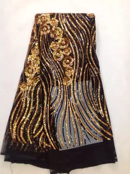 Yeni Afrika Dantel elbise kumaşı Dikiş, Yüksek Kaliteli Fransız Dantel payetli kumaş, Moda Nijeryalı Düğün Dantel Kumaş L890