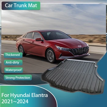 Araba Gövde Paspaslar Hyundai Elantra Avante İçin ı30 Sedan CN7 2021 ~ 2024 Su Geçirmez Çizme Halı Depolama Pedi Kargo Çamur Oto Aksesuarları