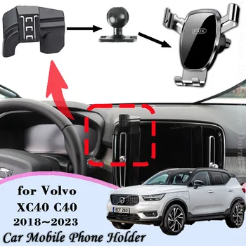 Araba cep telefonu tutacağı Volvo için Fit XC40 C40 2018 ~ 2023 Hava Firar araç tutucu Cep Telefonu Braketi Yerçekimi Standı Sticker Aksesuarları