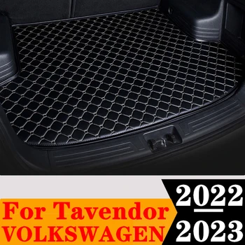 Sinjayer Araba Gövde Mat Su Geçirmez OTOMOBİL Parçaları Kuyruk Boot Halı Düz Yan Kargo Pedi Astar Volkswagen VW Tavendor 2022 2023