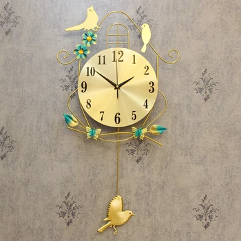 Vintage Oturma Odası duvar saati Ücretsiz Kargo Asılı Altın Eller Retro duvar saati Büyük Ev Reloj De Pared Odası Dekorasyon