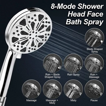 10 Modları Banyo Duş Yüksek Basınçlı Kafa El Ayarlanabilir Jeti Yağış masajlı duş Kafa Aksesuarları Amerikan