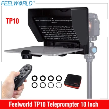 Feelworld TP10 Teleprompter 10 İnç Telefon DSLR Kamera Katlanabilir Teleprompter Desteği Yatay ve Dikey Çekim