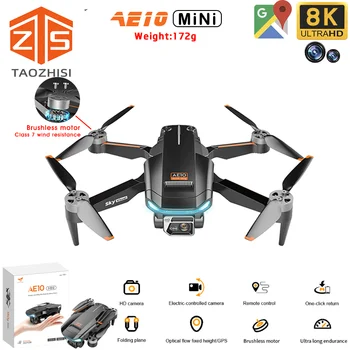 2023 Yeni AE10 Mini Drone 8k Profesyonel Kamera Gps Quadcopter Basınç Sabit Yükseklik 3km İletim Aralığı Ağırlık 172g Oyuncak Hediye