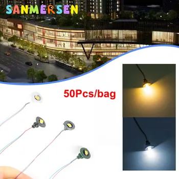 50 Adet / paket 1: 87 OO/HO ölçekli duvar lamba direkleri sokak düzeni ışık modeli demiryolu tren lambası LED tavan ışık SMD dirençleri