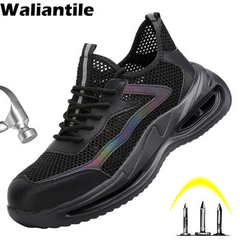Waliantile 2023 Yaz Erkek Kadın Güvenlik Ayakkabıları Sanayi İçin iş çizmeleri Anti-smashing Çelik Ayak Yıkılmaz Sneakers Ayakkabı