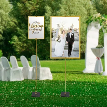 Düğün İşareti Posteri, Altın Stand, Çelik ve Mermer, Düğünler, Kutlamalar, Partiler için 1.6 M Şövale standı