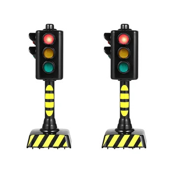 LED Çocuk Oyuncak Güvenlik Eğitimi Oyun Trafik Modeli Oyuncak Yürümeye Başlayan oyuncak arabalar yol ışığı Eğitim Simülasyon Sinyal Trenler