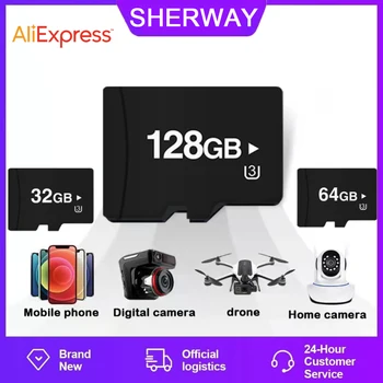 Sherway Elektronik Evrensel Hafıza Kartı Drone / dijital kamera / Kamera İzleme Bellek 128GB Kaydedici TF Yüksek Hızlı Okuma