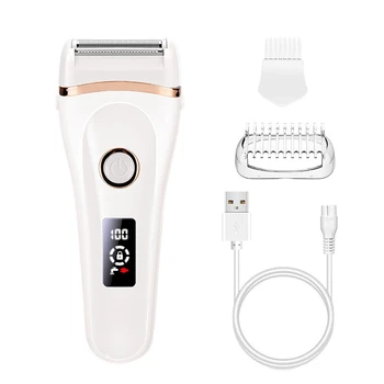 Elektrikli Tıraş Bayanlar Tıraş USB Şarj Edilebilir Bikini Düzeltici Tüm vücut İçin Su Geçirmez lcd ekran ıslak ve kuru kullanım