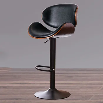 Tasarımcı Lüks İskandinav bar sandalyesi s Yüksek Döner Resepsiyon Ahşap Ayarlanabilir bar sandalyesi Restoran Modern Chaise De Bar Mobilya WK