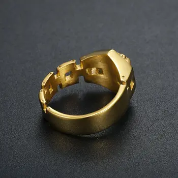 Paslanmaz Çelik-Popüler hip Hop tarzı-Özel erkek yüzüğü
