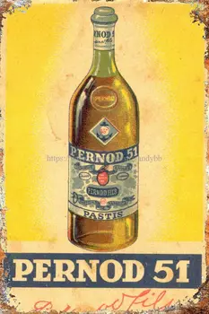 duvar sanatı pernod 51 likör reklam Mikro Bira Fıçıları Mutfak metal tabela