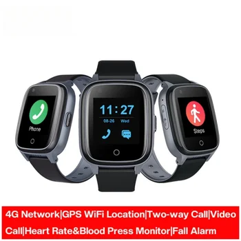 Yaşlı akıllı saat 4G su geçirmez GPS saati Erkekler Kalp Hızı uzaktan kontrol monitörü SOS Çağrı Düşen Alarm GPS WıFı Android telefon saati