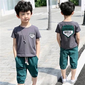 Çocuk Eşofman Erkek giyim setleri 2022 Yaz Yürümeye Başlayan Çocuk Giyim 2 adet Kıyafet Takım Elbise Çocuk Giyim 2 -12 Yıl