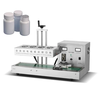 Sürekli İndüksiyon Mühürleyen Alüminyum Folyo Yapıştırma Makinesi Tıbbi Plastik Şişe Kapağı Sızdırmazlık Paketleme Makinesi