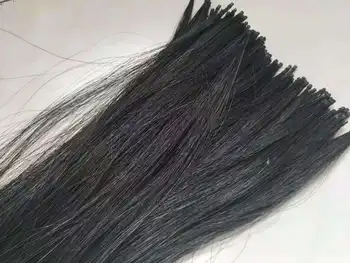 10 Adet Siyah Keman Yay Saç At Kuyruğu Saç 80 cm ila 100 cm