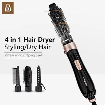 Youpin Prıtech 4 İn 1 saç kurutma makinesi fırçası Profesyonel Kurutma Makinesi düzleştirici fırçası Elektrikli Saç Şekillendirici Aracı otomatik saç bigudisi