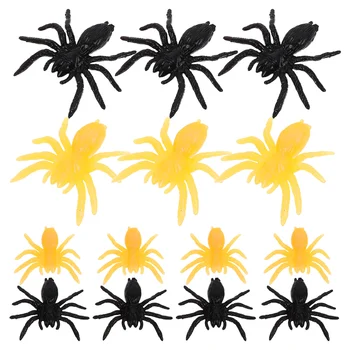 100 adet Gerçekçi Örümcekler Sahte Örümcekler Oyuncaklar Simülasyon Örümcekler Cadılar Bayramı Partisi Süslemeleri için