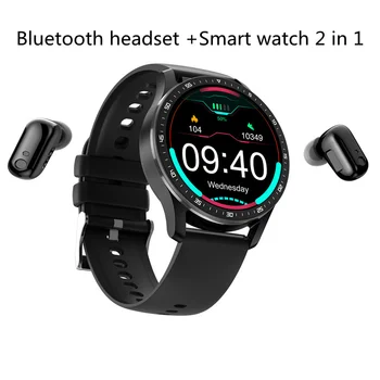Orijinal Yeni akıllı saat TWS Bluetooth Kulaklık 2 in 1 Erkekler Spor Spor İzci IP67 Su Geçirmez Kadın Kalp Hızı Sağlık Monitör