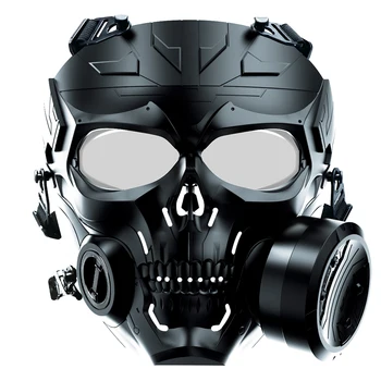Taktik Paintball Maskesi Biyokimyasal Makineleri Tek Fan Anti-Sis PC Lens Maskesi Avcılık Tüfek BB atıcılık Airsoft Aksesuarları