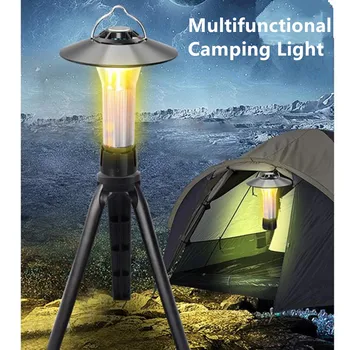 Çok fonksiyonlu 3000mAh kamp feneri Manyetik Taban İle 5 Aydınlatma Modları LED el fenerleri Açık acil durum lambası çadır ışığı 2#