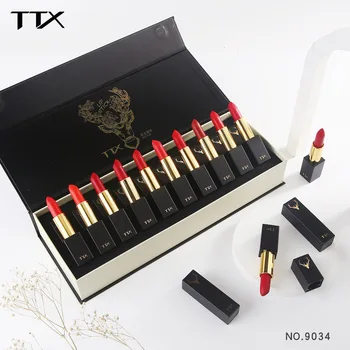 TTX 10 renk ruj seti Noel Sevgililer doğum günü ruj hediye kutusu makyaj ruj tüpü Bayanlar makyaj Kozmetik