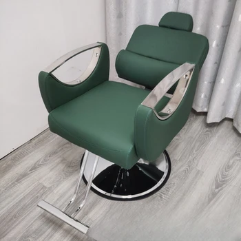 Kuaförlük Döner berber sandalyeleri Ayarlanabilir Güzellik Recliner Saç Kesme berber Sandalyeleri Şezlong Coiffeuse Salon mobilyaları QF50BC