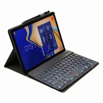 Klavye 7 renk Arkadan Aydınlatmalı ışık ipad kılıfı 9.7 2017 2018 5th 6th Hava Hava 2 Pro 9.7 Tablet Bluetooth Klavye kapak + Film + Kalem