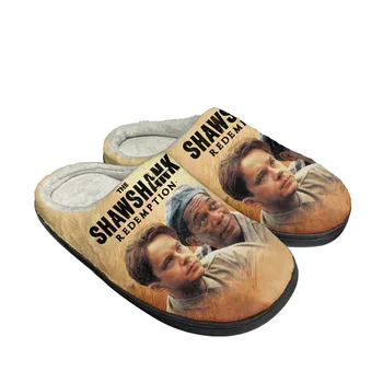 En Shawshank Redemption Ev pamuk terlikler Mens Womens Peluş Yatak Odası Rahat Tutmak sıcak ayakkabı Kapalı Özelleştirilmiş Ayakkabı