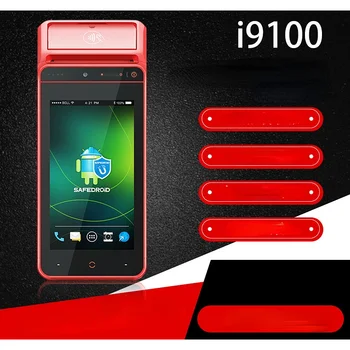 I9100 Android PDA 4G WIFI Bluetooth NFC Akıllı POS Ödeme Terminali Termal Yazıcı ile 58mm Mobil Sipariş ve Kasiyer