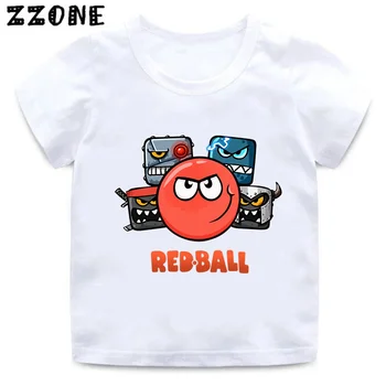 Sıcak Satış Kırmızı Top 4 Baskı Karikatür Çocuk T-Shirt Komik Oyun Kız Elbise Bebek Erkek T shirt Yaz Casual Çocuk Üstleri, ooo5849