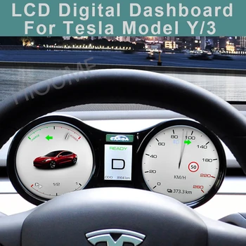 Araba dashboard Modifikasyonu Tesla Modeli Y / Model 3 Multimedya Paneli LCD Küme enstrüman multimedya