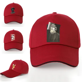Heykel Baskı pamuklu beyzbol şapkası Açık Spor golf şapkaları Hip Hop Geri Toka Şapka Kadın Erkek Yaz Nefes Streç Şapkalar