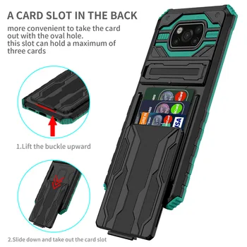 Poco X3 Pro NFC Durumda Ağır Kickstand Kart Yuvası Zırh Kapak İçin Xiaomi Pocophone Pocox3 Pro NFC Poco X 3 Pro Poko X3pro Çapa
