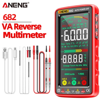 ANENG 682 Akıllı Profesyonel Multimetre AC / DC Ampermetre voltmetre Şarj Edilebilir Elektrik Ohm Diyot Test Aracı Elektrikçi için