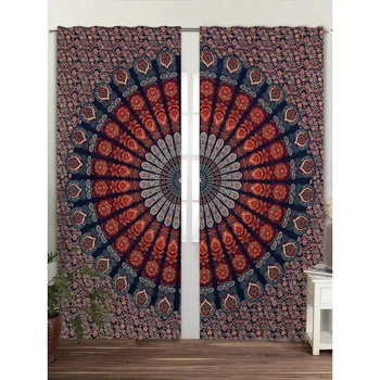 Hint Bohemian Mandala Perde Kapı Perdeler 2 Panel Seti Mandala Perde Avrupa ve Amerikan Moda Trendleri