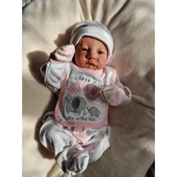 19 inç Bitmiş Levi Yeniden Doğmuş Bebek Yenidoğan Uyanık Bebek Boyutu erkek oyuncak bebek Gerçekçi 3D Cilt El çekme Saç Yüksek Kaliteli Hediye