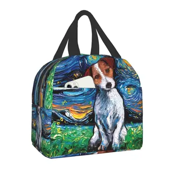 Jack Russell Terrier Pop Art Yalıtımlı Öğle Yemeği Çantası Kadınlar için Köpek Lover Termal Soğutucu Bento Kutusu Çocuklar Okul Taşınabilir Piknik Çantaları
