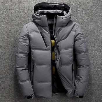Erkek Aşağı ceket Kış Sıcak Kapşonlu Fermuar Standı Yaka Rüzgar Geçirmez Rahat Kirpi Kalın Palto Katı Parka Yeni Erkek 2023