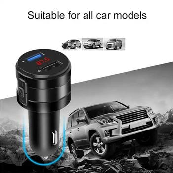 LED Çift Bağlantı Noktalı araba şarjı Araç Kiti Handsfree FM Verici MP3 Çalar Kablosuz Araba Çalar Şarj Fonksiyonu İle