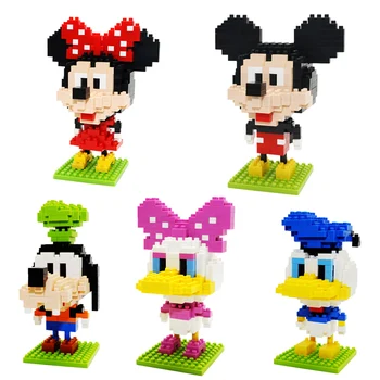 Disney yapı taşları beyin oyunu yapı taşları Mickey Minnie monte blokları Hayvan yapı taşları sürpriz hediye