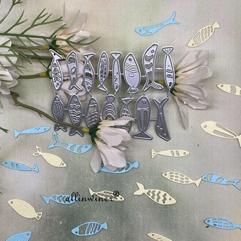 Çeşitli balık dekorasyon Metal Kesme Ölür Şablonlar için Kalıp Kesim DIY Scrapbooking Albümü Kağıt Kartı Kabartma