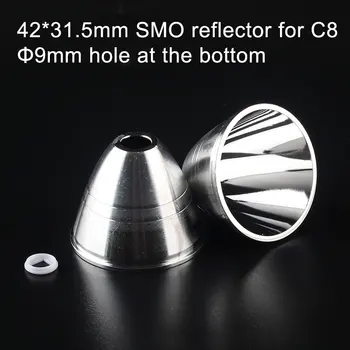 1 adet 42*31.5 mm SMO reflektör C8 conta ile, çapı 7mm / 9mm delik alt, pürüzsüz reflektör