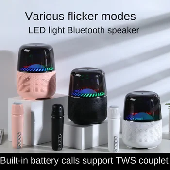 Yeni RGB renkli ışık bluetooth hoparlör açık taşınabilir Karaoke fotoğraf slayt görüntüleyici masaüstü telefon kablosuz Stereo