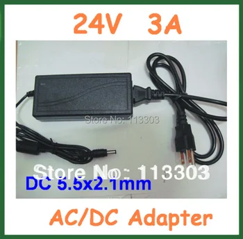 AC DC Güç Adaptörü 24V 3A 72W güç kaynağı adaptörü ile AB ABD AU İNGİLTERE tak AC Kablosu 5.5x2. 1mm / 5.5 * 2.1 mm
