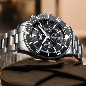 2023 Yeni Erkek Moda İş Saatler Paslanmaz Çelik Kuvars Timepiece Su Geçirmez ışık Otomatik Tarih İzle Yuvarlak Reloj Hombre